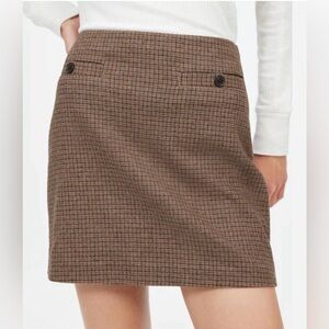 Madewell Wool Blend Checked Mini Skirt